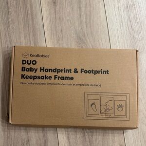 KeaBabies Duo Baby Handprint & Footprint Keepsake Frame - Brown